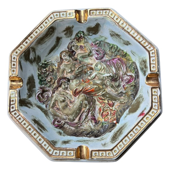 Vintage Capodimonte Porcelain Ashtray Large Signed And Dated “78 Made In Italy - Picture 11 of 12
